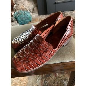 Nordstrom Hand Woven Mens Huarache Leather Sandal SZ 10 1/2 - Slip On